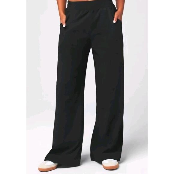 Fabletics New Women’s Downtown Wide Leg Size XL Black Pull-On Athleisure Pants - Picture 1 of 8